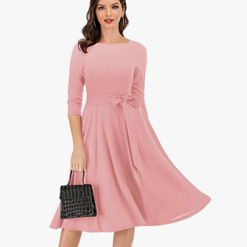 Dress Tells Dress Sz LARGE Blush